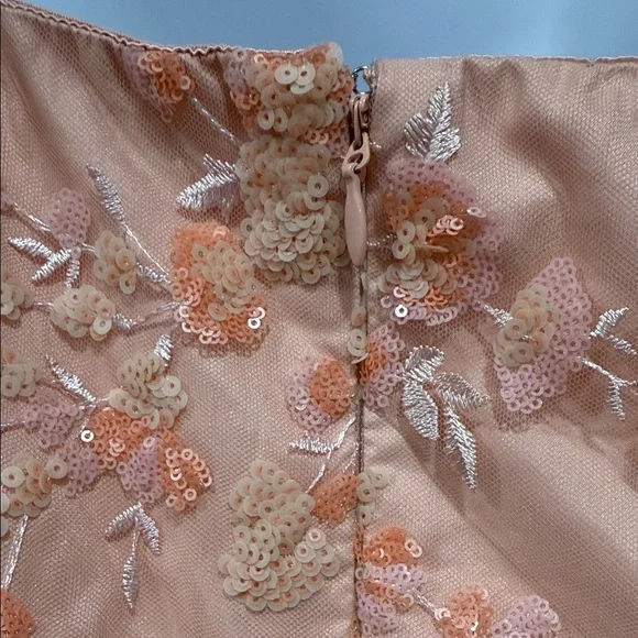 City Chic Strapless Floral Dress in Peach and Pink - Picture 3 of 8